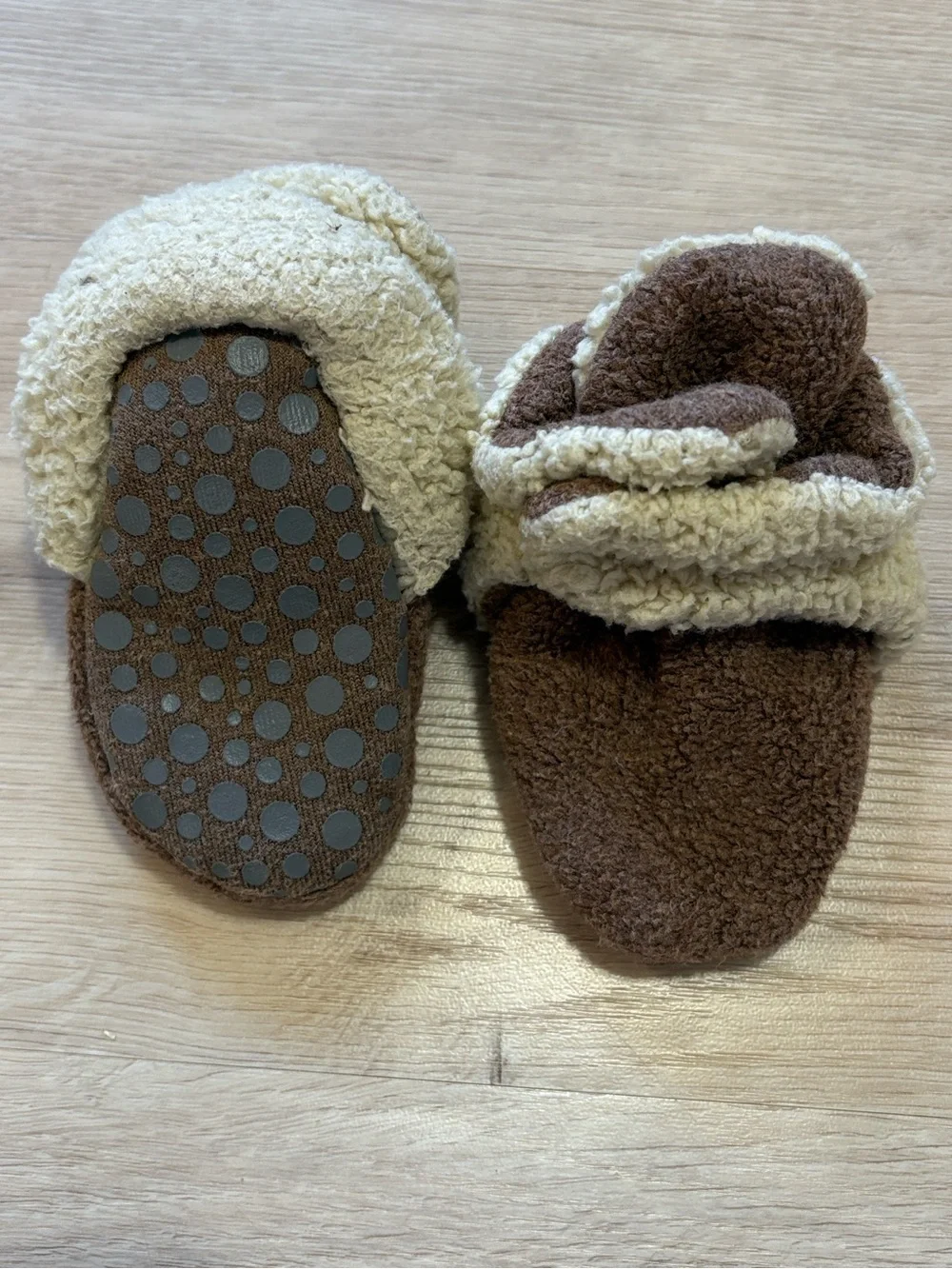 Zutano Fleece Baby Booties Stay On Snap Bundle Size 18M 3 Pairs Navy Gray Brown